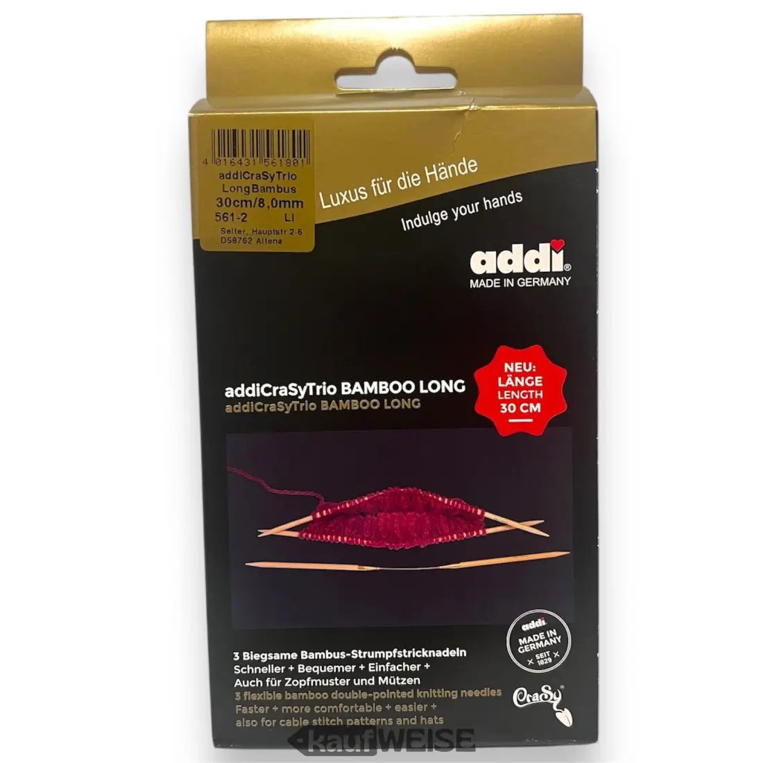 AddiCraSyTrio Verpackung für Bambus Rundstricknadeln 4 bis 8mm im 3er Set