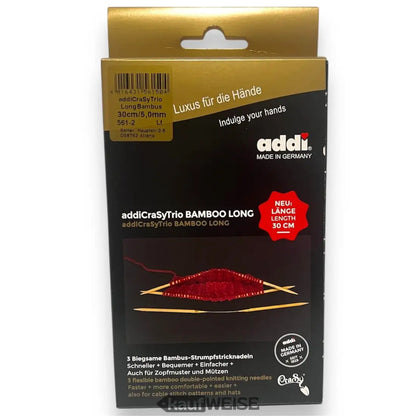 Addi Crasy Trio Bambusstricknadeln in Verpackung für Sockenstricken