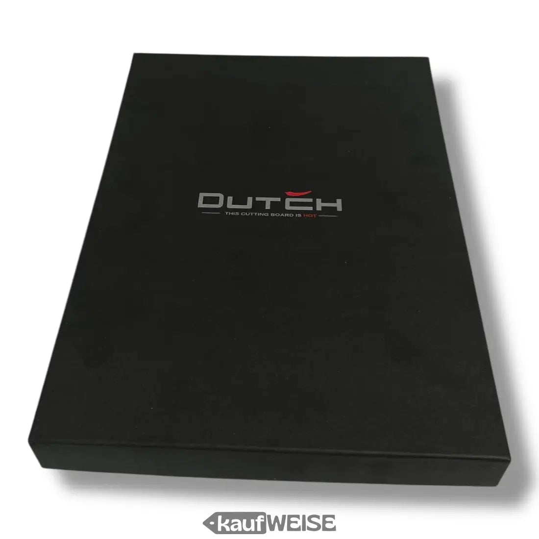 DUTCH 3-in-1 Teak Schneidebrett klappbar massiv XXL mit schwarzer Box und rot-weißem Logo