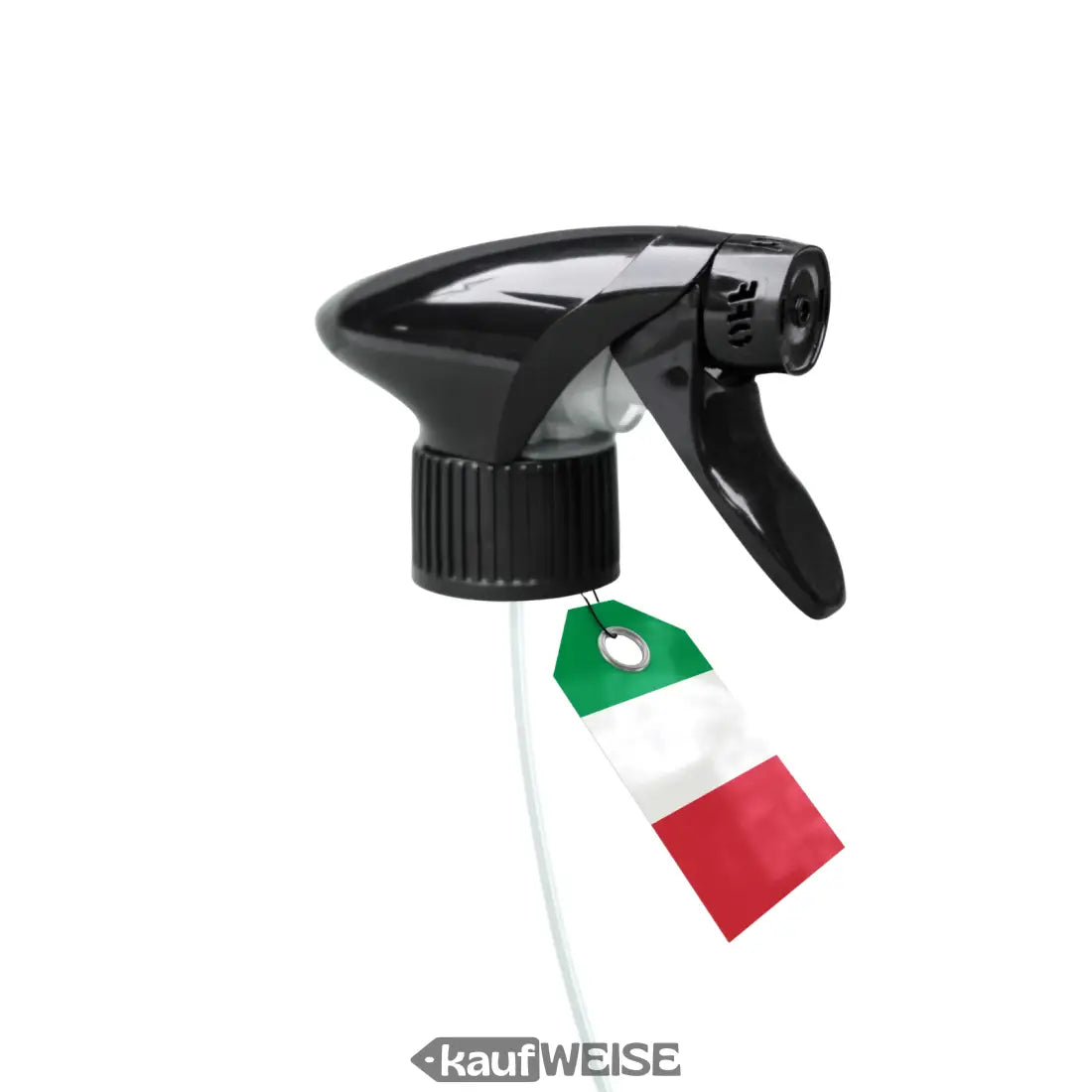 Schwarze Sprühflasche mit italienischem Flaggenanhänger im Set für Flaschen