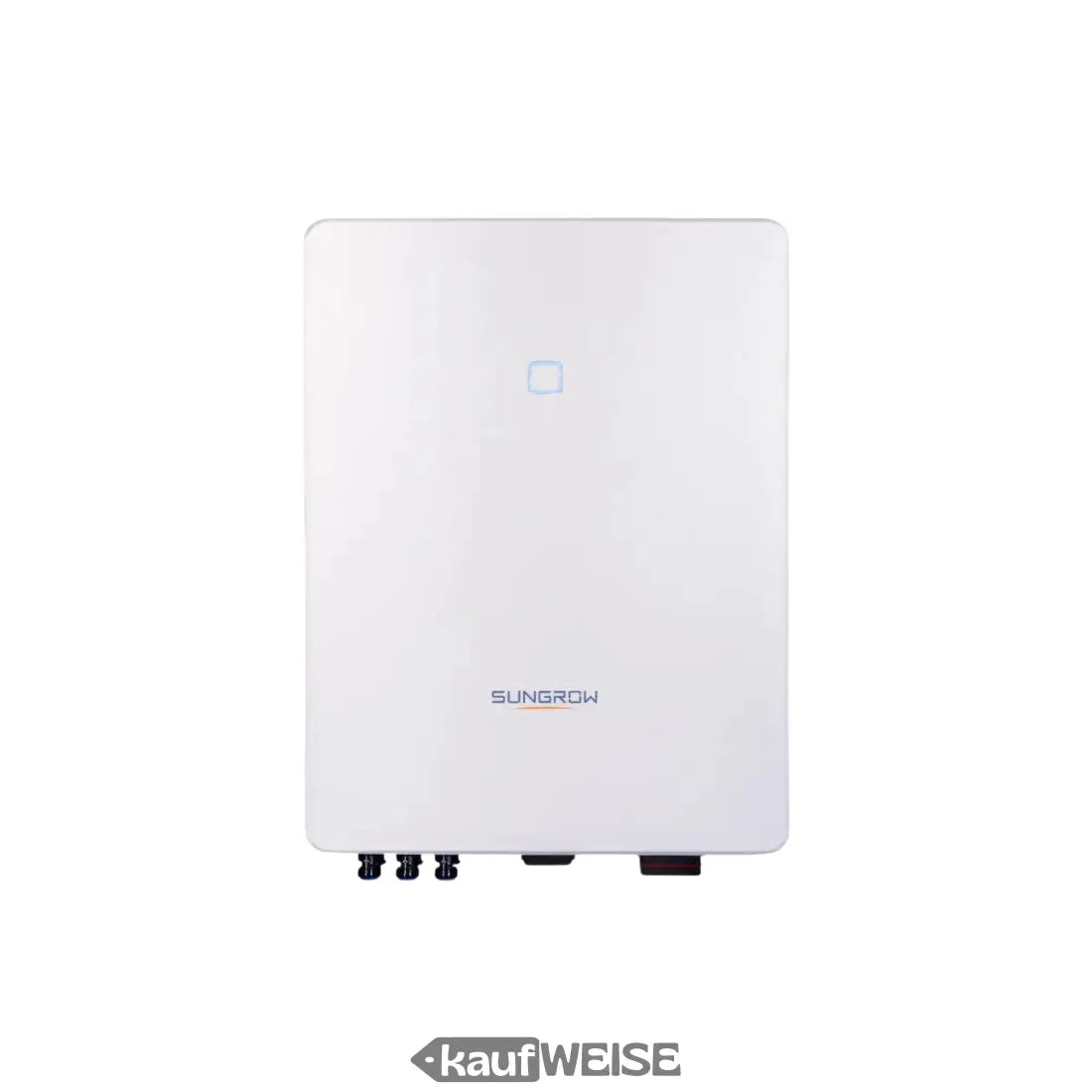 Weiße rechteckige Solarpanel mit schwarzem Text und Anschlüssen für Sungrow 4kW Wechselrichter