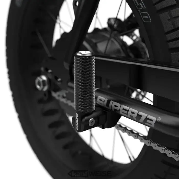 Schwarzer, gerändelter Fußrasten für Fahrrad, passend für Original Super73 Klappbar