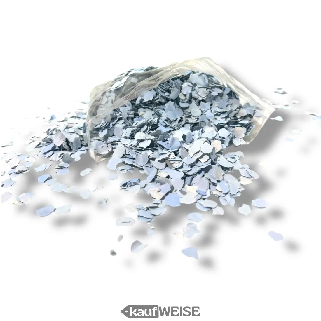 Helle blaue dekorative Flakes in Beutel für Partys und Hochzeiten